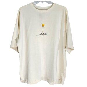 Paper Planes Men's‎ Cream No Love Lost Graphic Shirt Short Sleeve Cotton Size XL